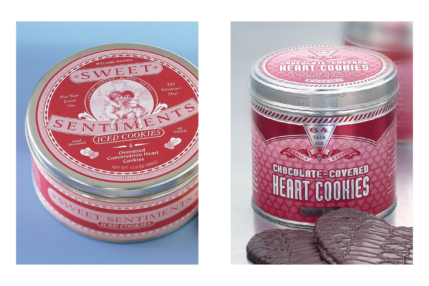 Williams Sonoma Valentines Cookie packaging. Design and photo creative direction by Juli Shore Design